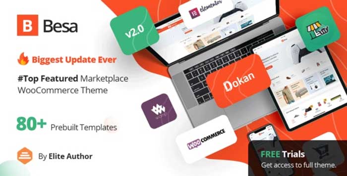 Download Free Besa - Elementor Marketplace WooCommerce Theme