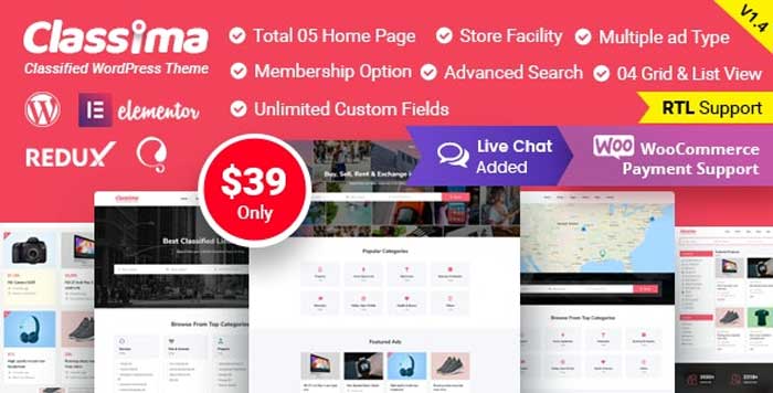 Classima v2.0.6 - Classified Ads WordPress Theme Download Free