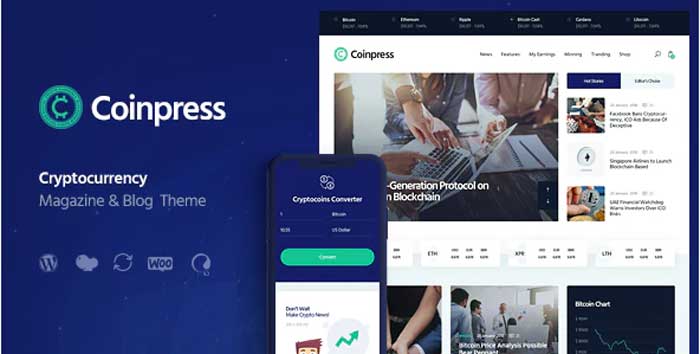 Free Download Coinpress | ICO Cryptocurrency Magazine & Blog WordPress Theme