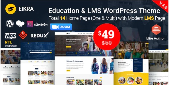 Eikra Education - Education WordPress Theme free download