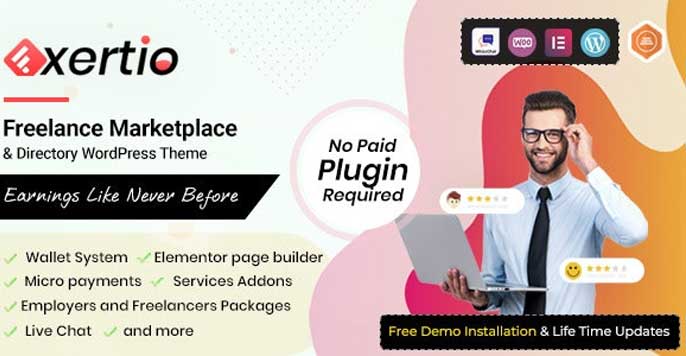 Download free Exertio - Freelance Marketplace WordPress Theme