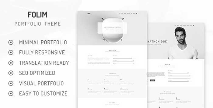 Free Download Folim v2.0.0 - Clean Minimalist Portfolio WordPress Theme