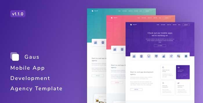 Gaus v1.1.0 - Mobile App Development Agency Template