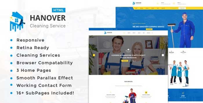 Hanover - Cleaning Service Responsive HTML5 Template Download free