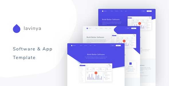  Lavinya – Software and App Template is designed with modern design trends. Using and customizing the template is quite simple.