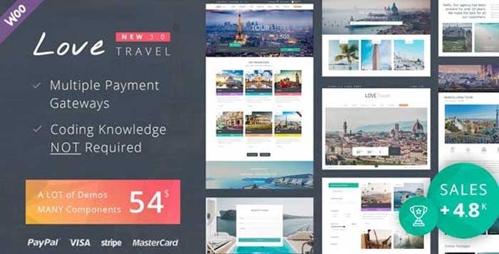 Love Travel v4.2 - Creative Travel Agency WordPress free download