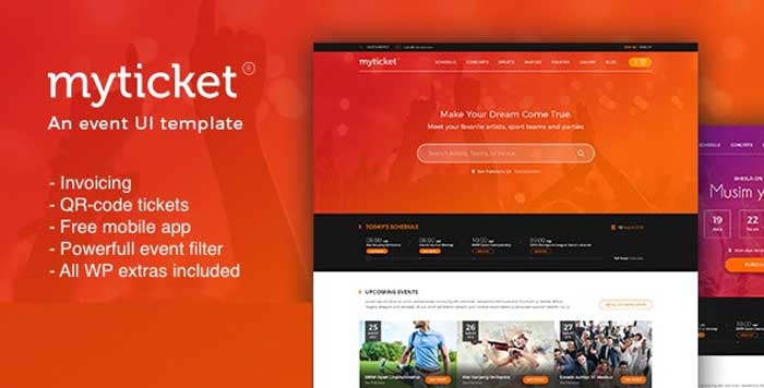 Download free MyTicket - Ticket/Event Management System WordPress Theme