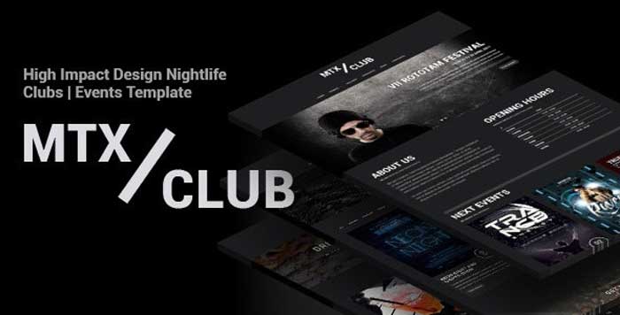 Download free MTX Club - Nightlife And Bars Template