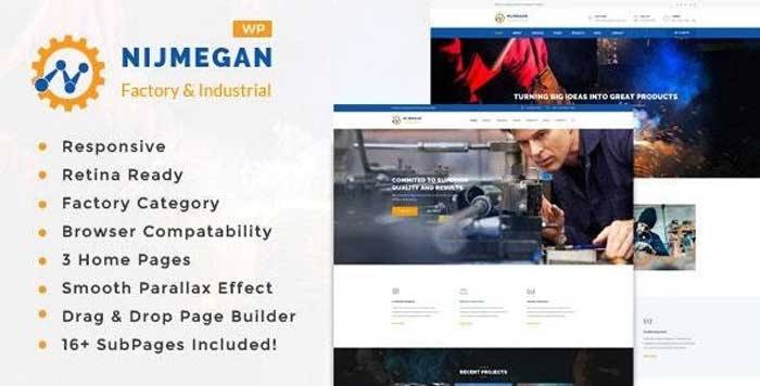 Download free Nijmegan - Factory and Industrial Business WordPress Theme