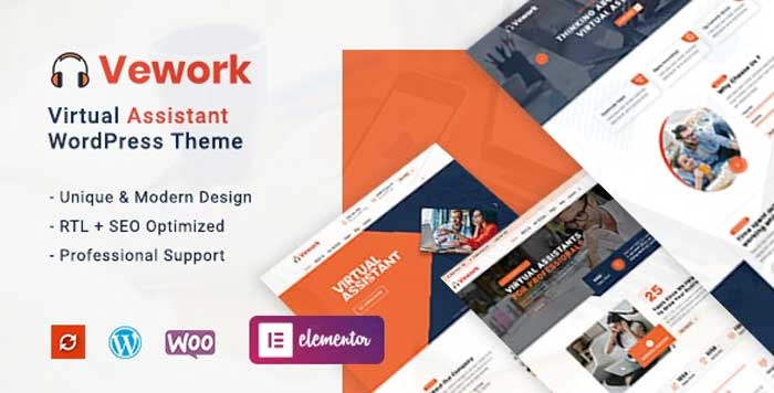 Download free Vework - Virtual Assistant WordPress Theme