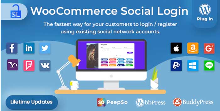 Free download Social Login - WordPress / WooCommerce Plugin