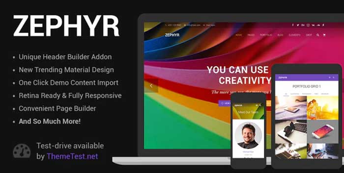 Free download Zephyr | Material Design Theme