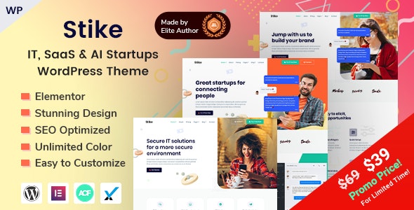 Stike v2.6 - IT Startups WordPress Theme