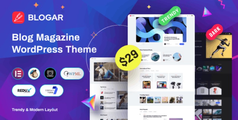 Blogar v1.2.1 - Blog Magazine WordPress Theme