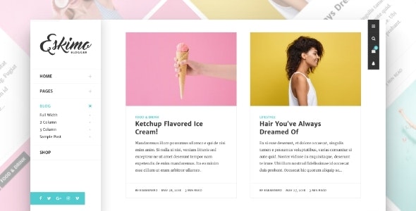 Eskimo v1.8.2 - Minimal Personal WordPress Blog & Shop Theme