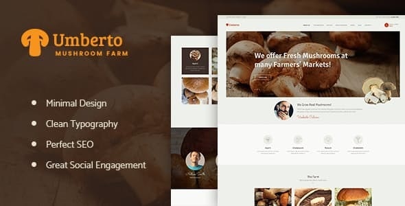 Umberto v1.2.2 - Mushroom Farm & Organic Products Store WordPress Theme